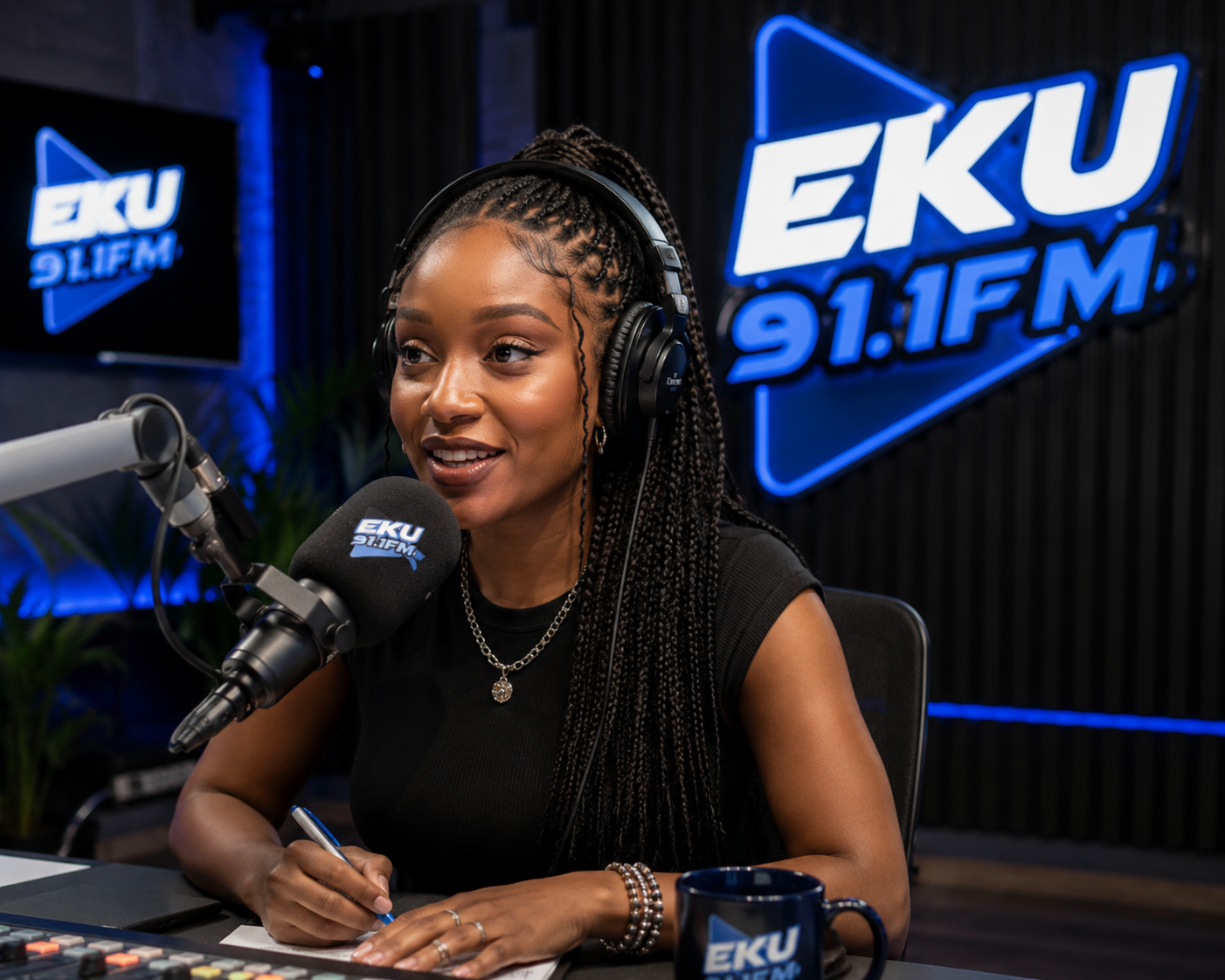 EKU 91.1 FM presenter on air